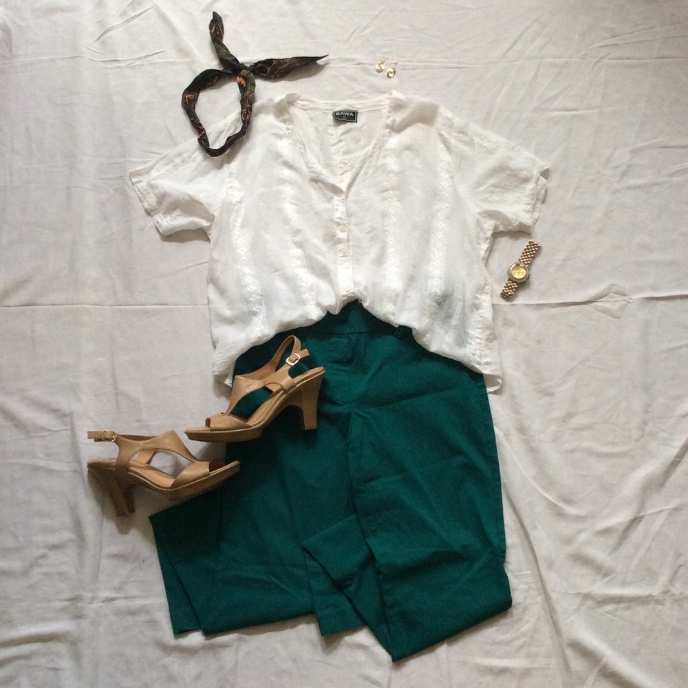 White 100% cotton blouse (shirt only)